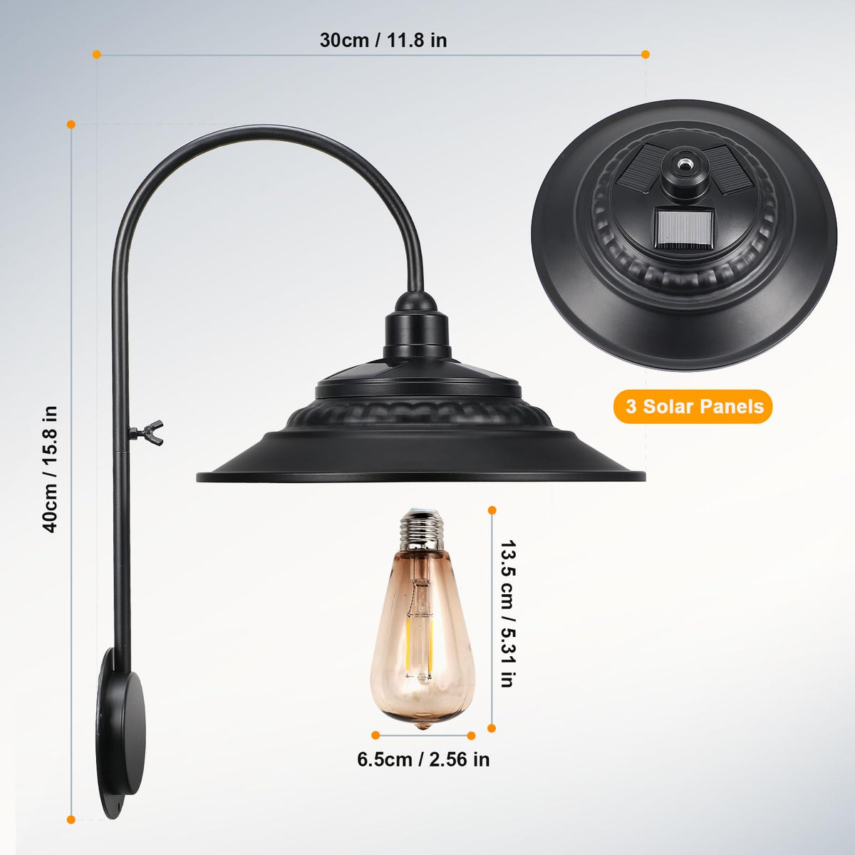 XIFEINIU solar barn light easy no-wiring installation with included screws.