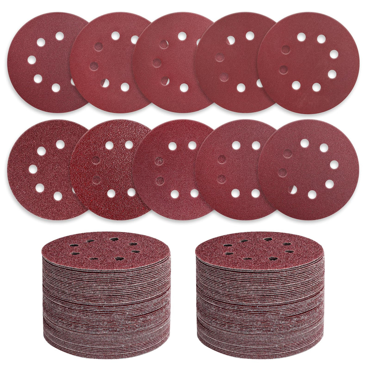 xihihiaa sanding discs 5in 8-hole pack versatile for material removal and finishing