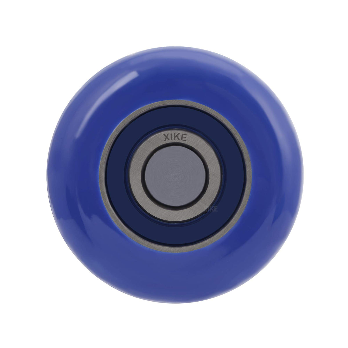 XIKE blue nylon roller during installation highlighting dust-seal protection.