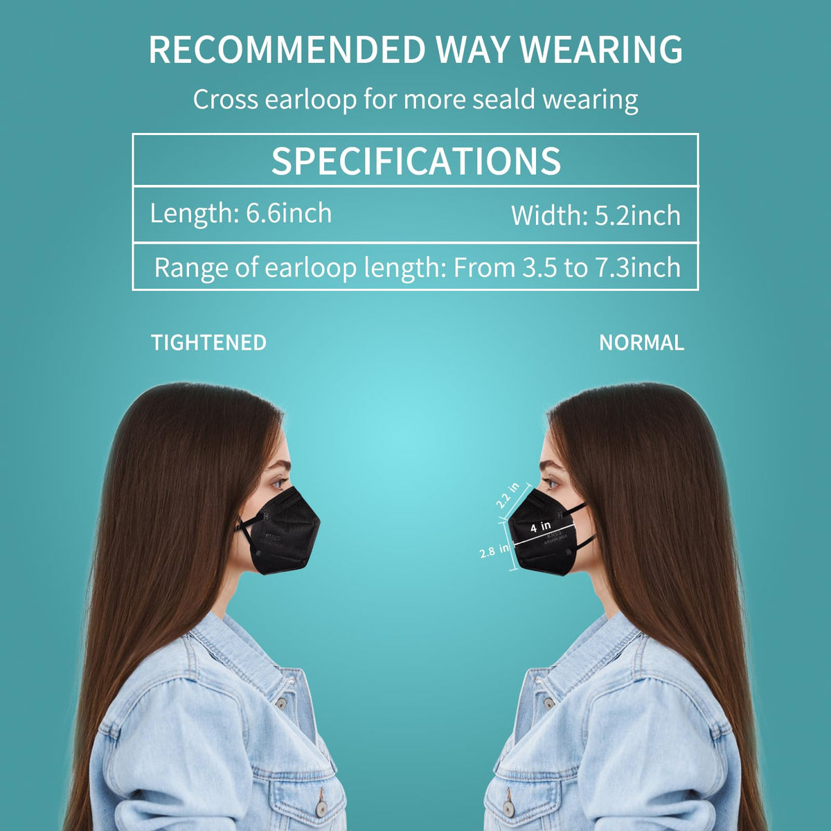 XIKII KN95 black mask packaging is compact and pocket friendly.