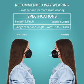 XIKII KN95 black mask packaging is compact and pocket friendly.