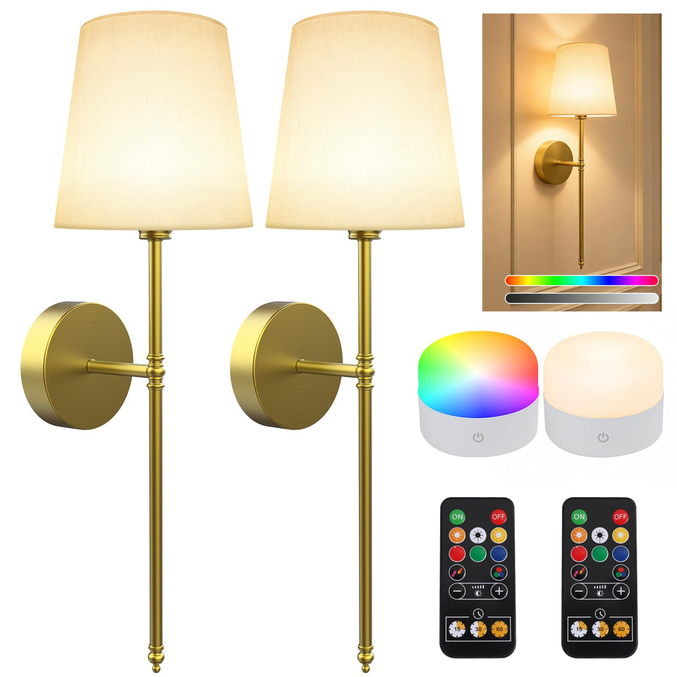 XILLUMI CORE wall sconce with remote control for effortless lighting.