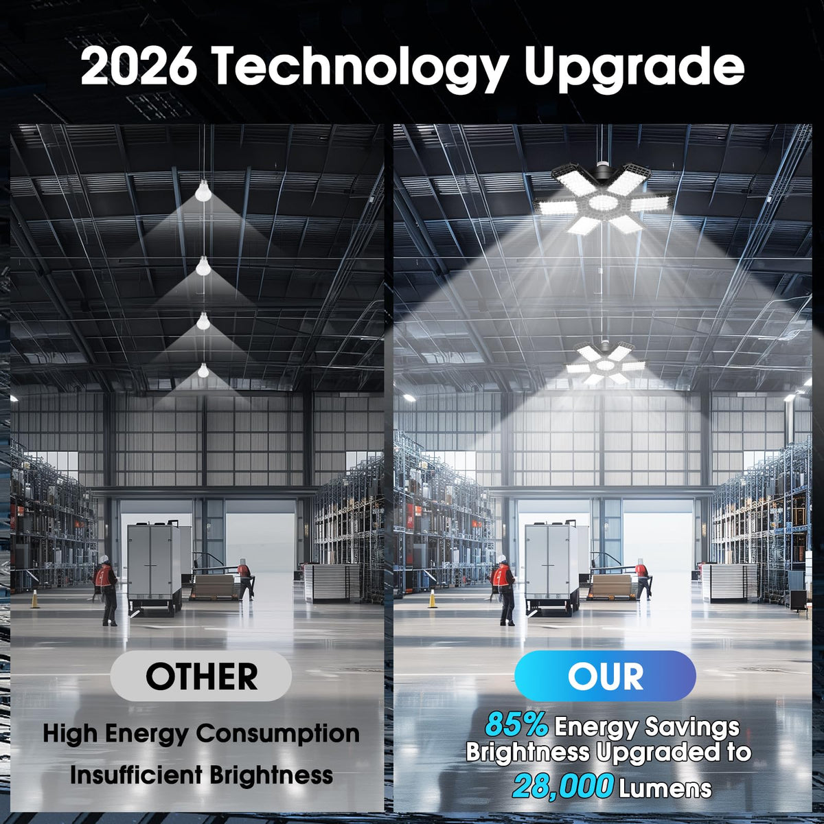 XILLUMI CORE 2Pack 28k lumens with wide coverage for shadow-free garage tasks.