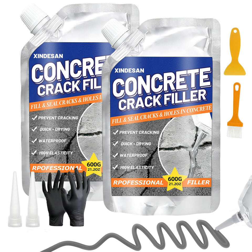 XINDESAN Concrete Crack Filler two-packs kit with tools for easy home repairs.