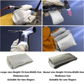 XINHAN AUTO PARTS white fibreglass welding finger heat shield normal size protects a single finger with glove fit