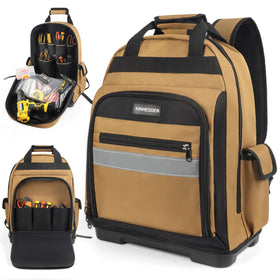 XINHESDEN backpack features thickened molded base stabilizing the bag on uneven floors