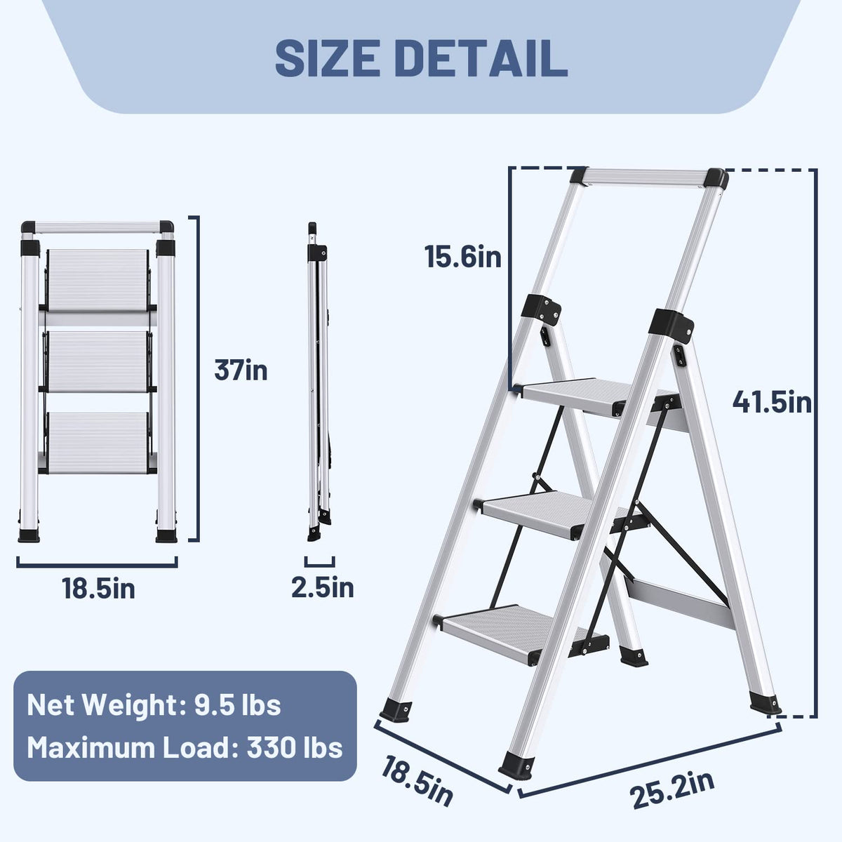XinSunho 330 lb capacity supports heavy tools and tasks
