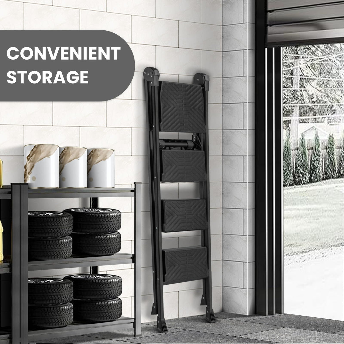 Compact folded XinSunho ladder for easy storage in small spaces