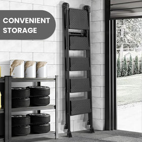 XinSunho 5 Step Ladder with non-slip treads and reinforced frame for safety.