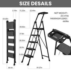 XinSunho 5 Step Ladder doubles as a stylish plant stand for interiors.