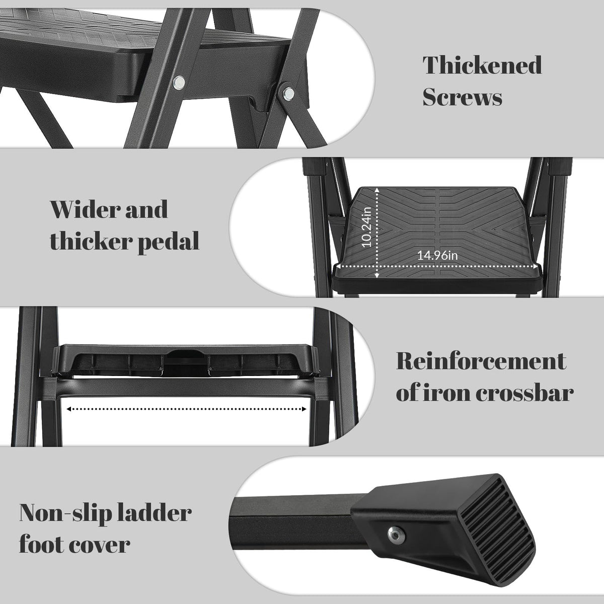 XinSunho folded size shows compact storage profile of 3.74 inches.