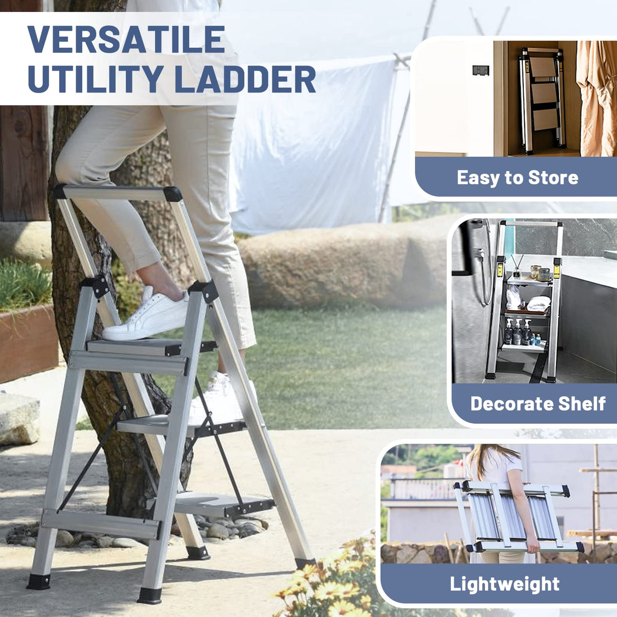 XinSunho multi-use ladder doubles as shelf or pet stairs for convenience