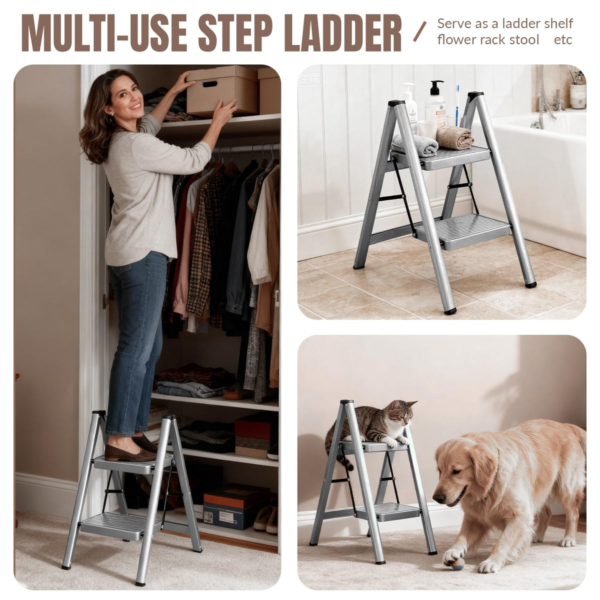 XinSunho multi-use ladder serves as step stool and helper around home.