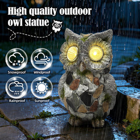 Xintim owl statue on porch creates whimsical garden atmosphere
