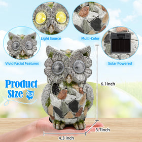 Xintim solar-eyed owl lights up softly in evenings