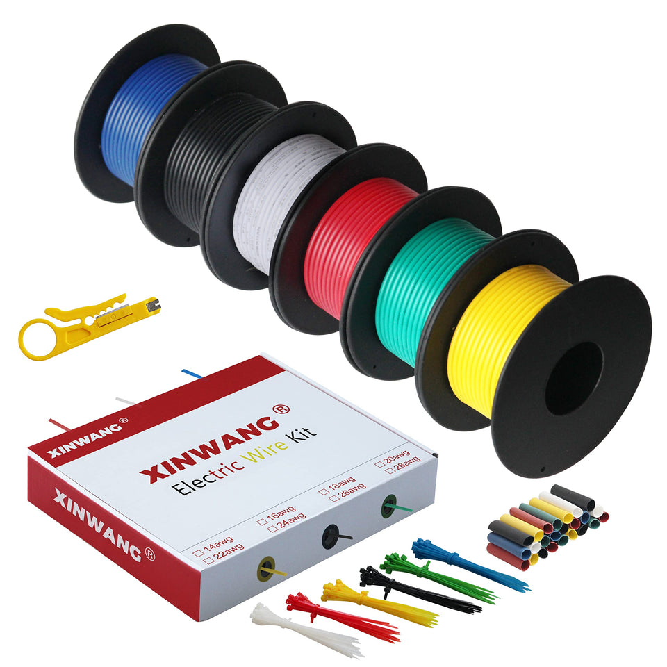 XINWANG 18AWG tin-plated copper wire in six-color box for organized projects