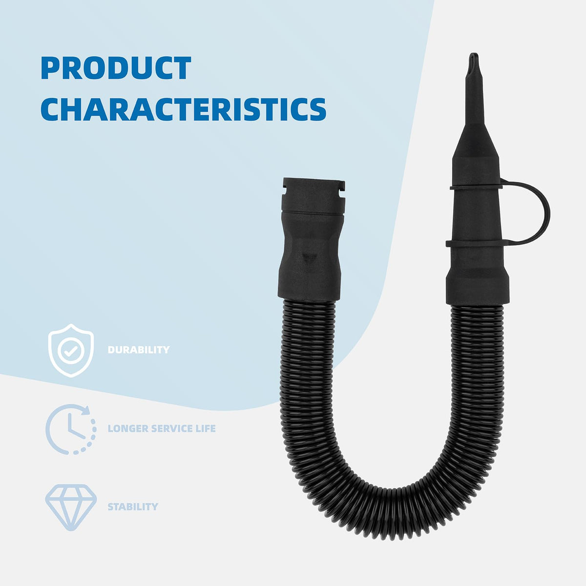 Xinxinlin N582637 DeWalt DCC020IB hose assembly retracted to 14 inches for compact storage.