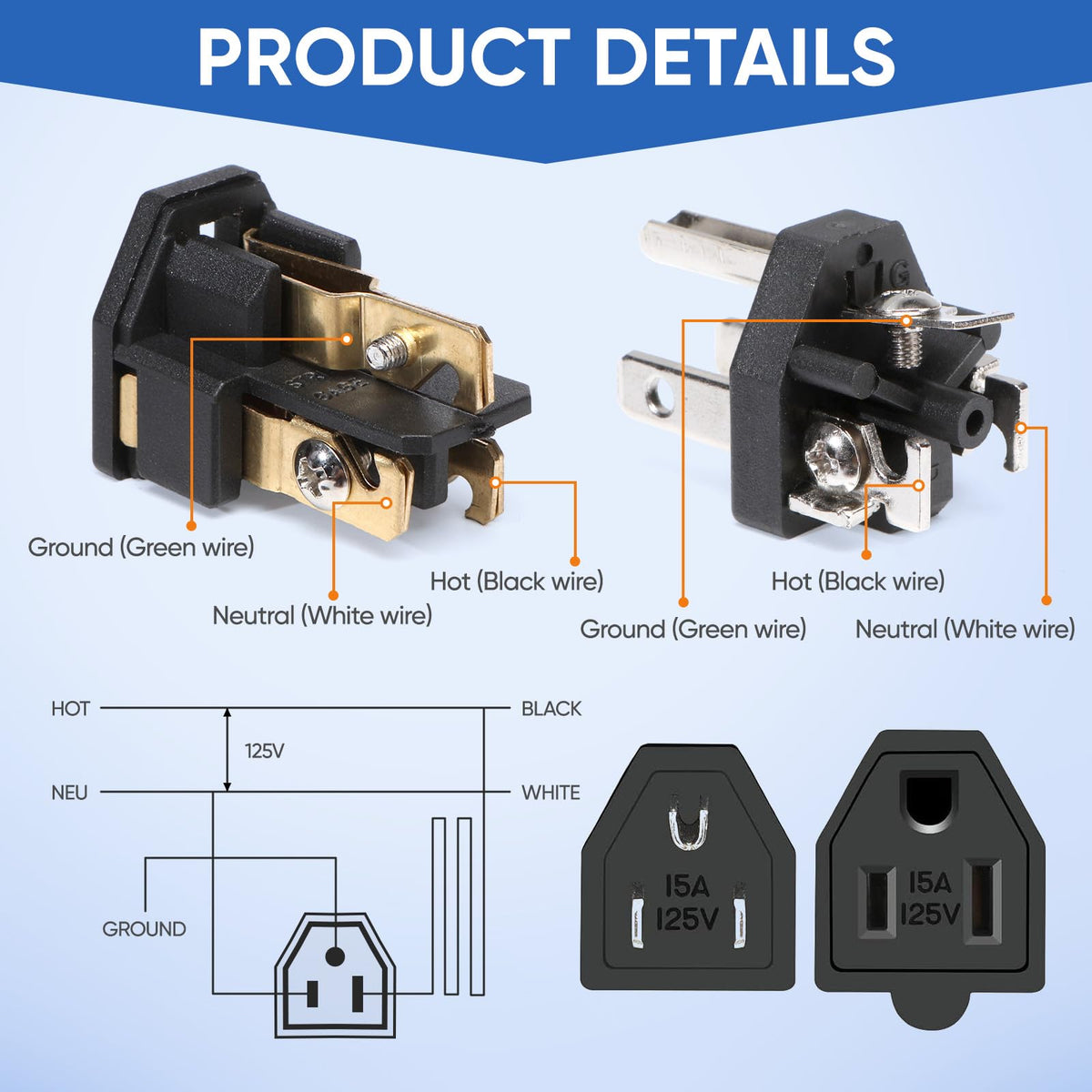 XINYIELE brass contacts for high conductivity and smooth mating.