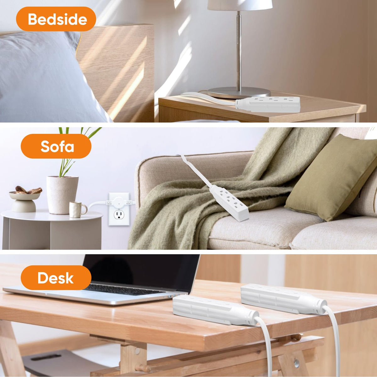 XINYIELE twin extension cord 12 ft length provides extended reach for living spaces.