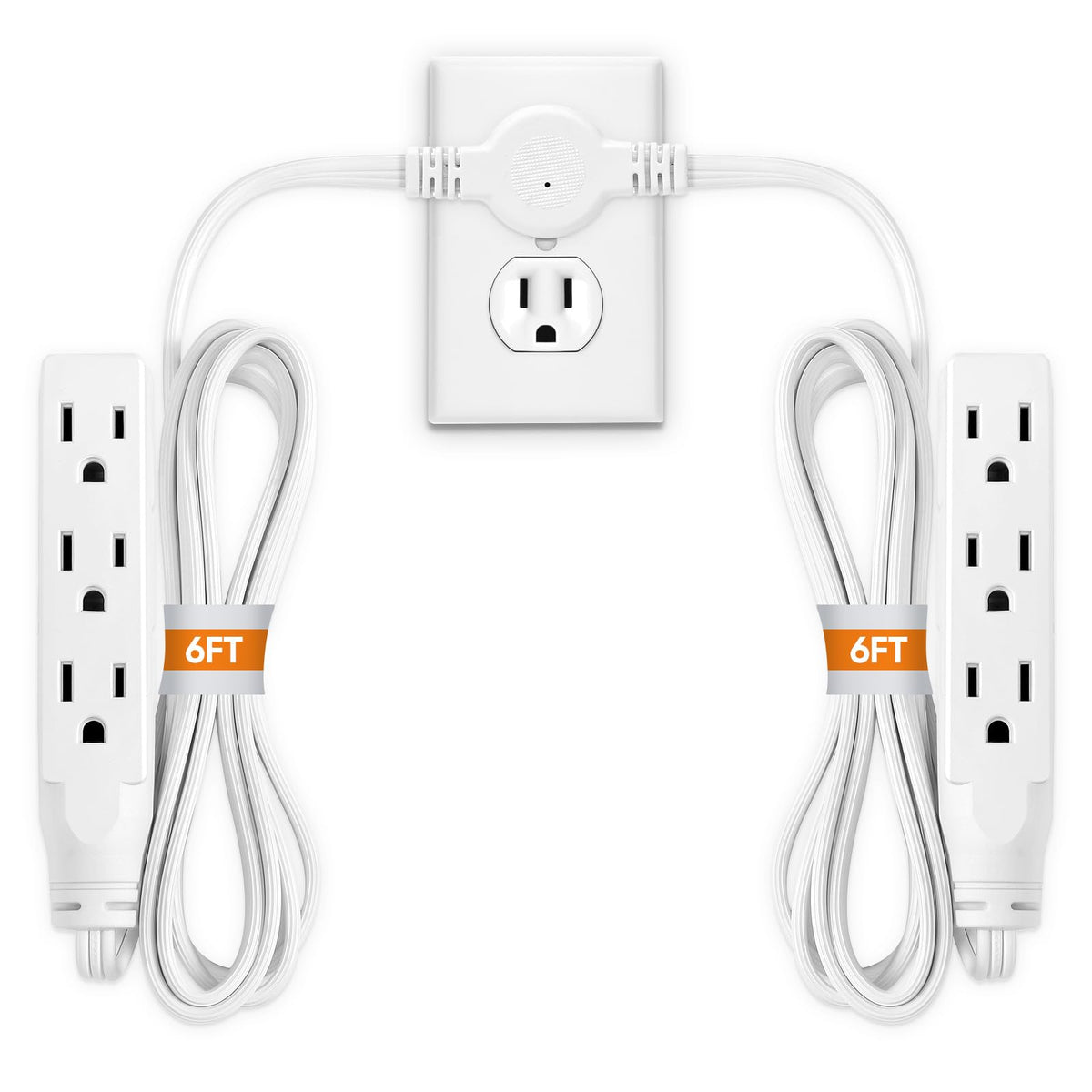 XINYIELE twin extension cord with flat wall plug ideal for tight spaces behind furniture.