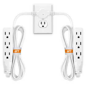 XINYIELE twin extension cord with flat wall plug ideal for tight spaces behind furniture.