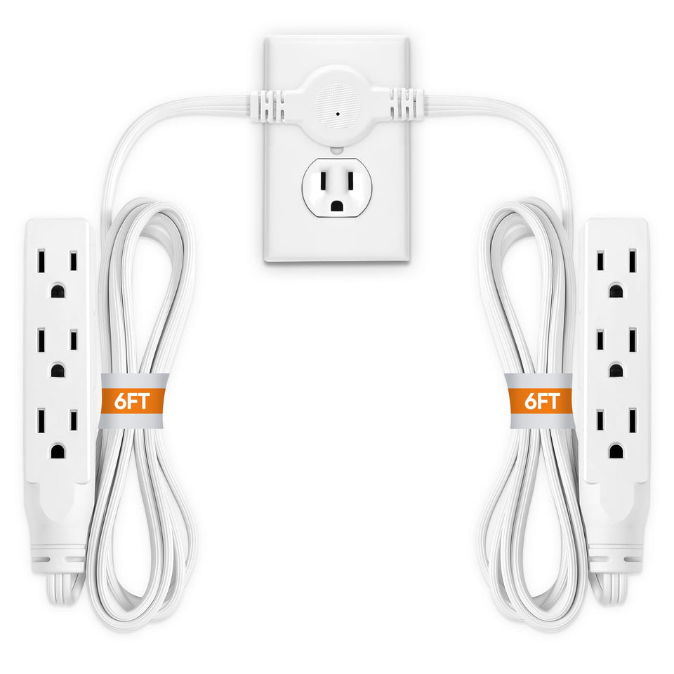 XINYIELE twin extension cord with flat wall plug ideal for tight spaces behind furniture.