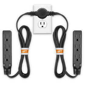 XINYIELE Twin Extension Cord Power Strip with 12ft reach behind furniture for clutter-free power