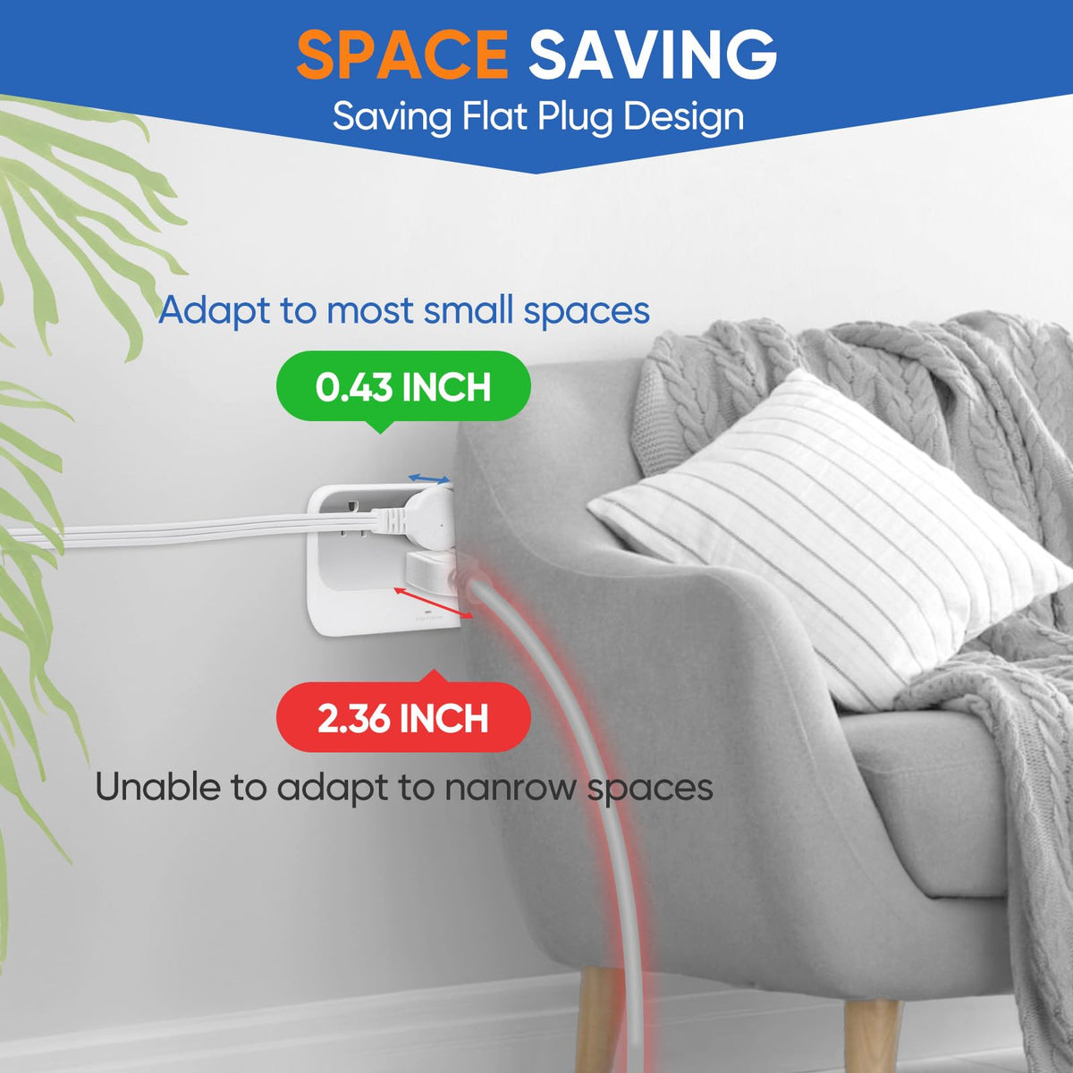 XINYIELE twin extension cord split design enables flexible placement around furniture.