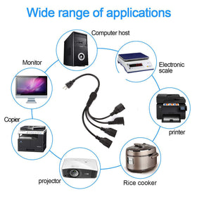 XINYUWIN 4-way power extender from a single outlet powers multiple devices.