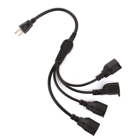 XINYUWIN 3-prong to 4-outlet splitter with 20-inch cord for flexible home power access.