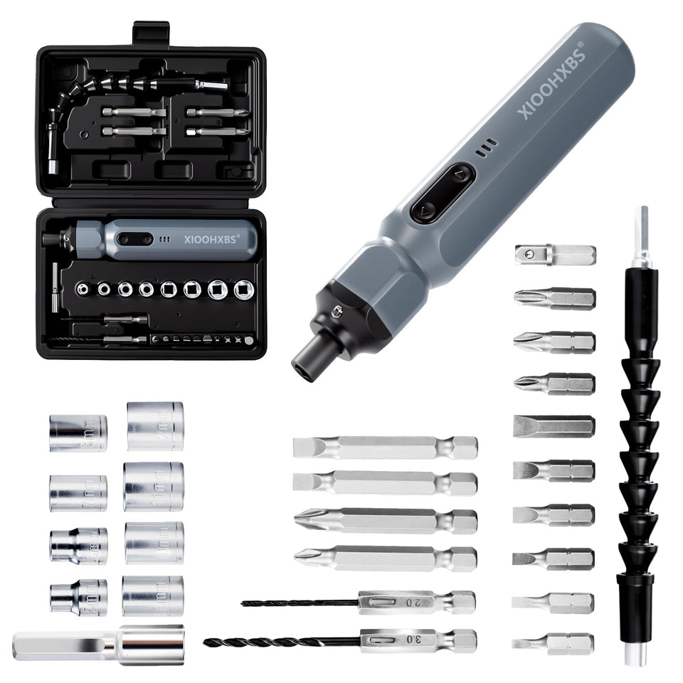XIOOHXBS electric screwdriver compact 6.6 inch design for one handed use