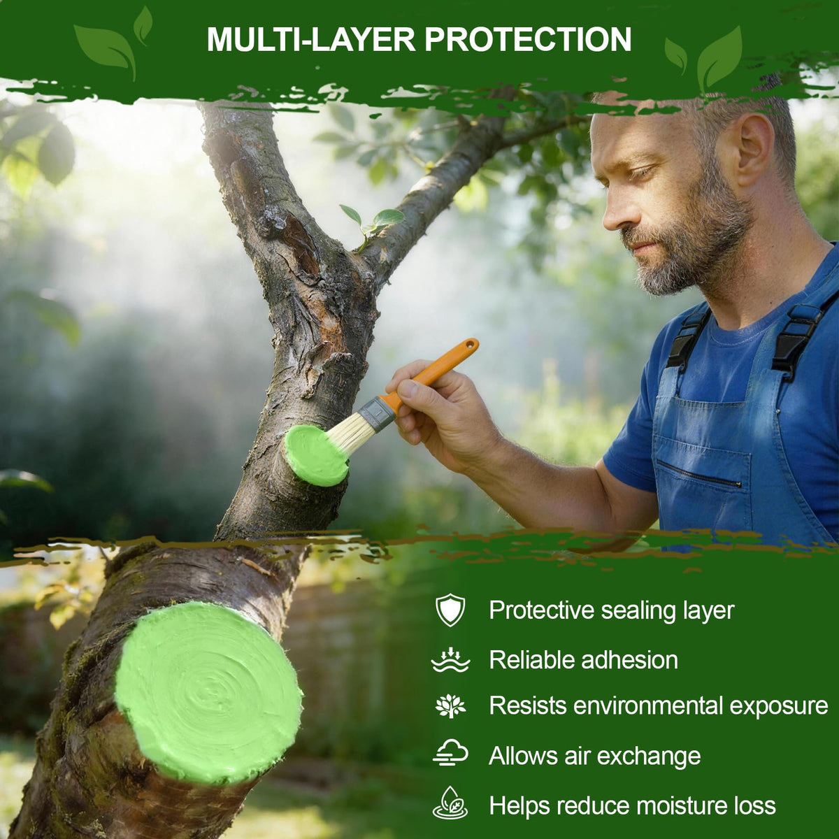 Xiufudaw Tree Wound Sealer bonsai-care scene shields delicate wounds during outdoor care.