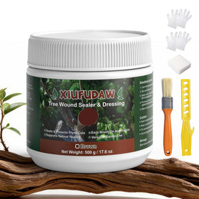 Xiufudaw Tree Wound Sealer container shows 500g paste for pruning wounds.