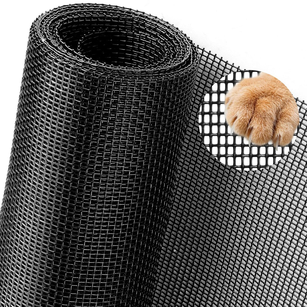 XIZAO pet-proof window screen application on a door, resisting scratches.