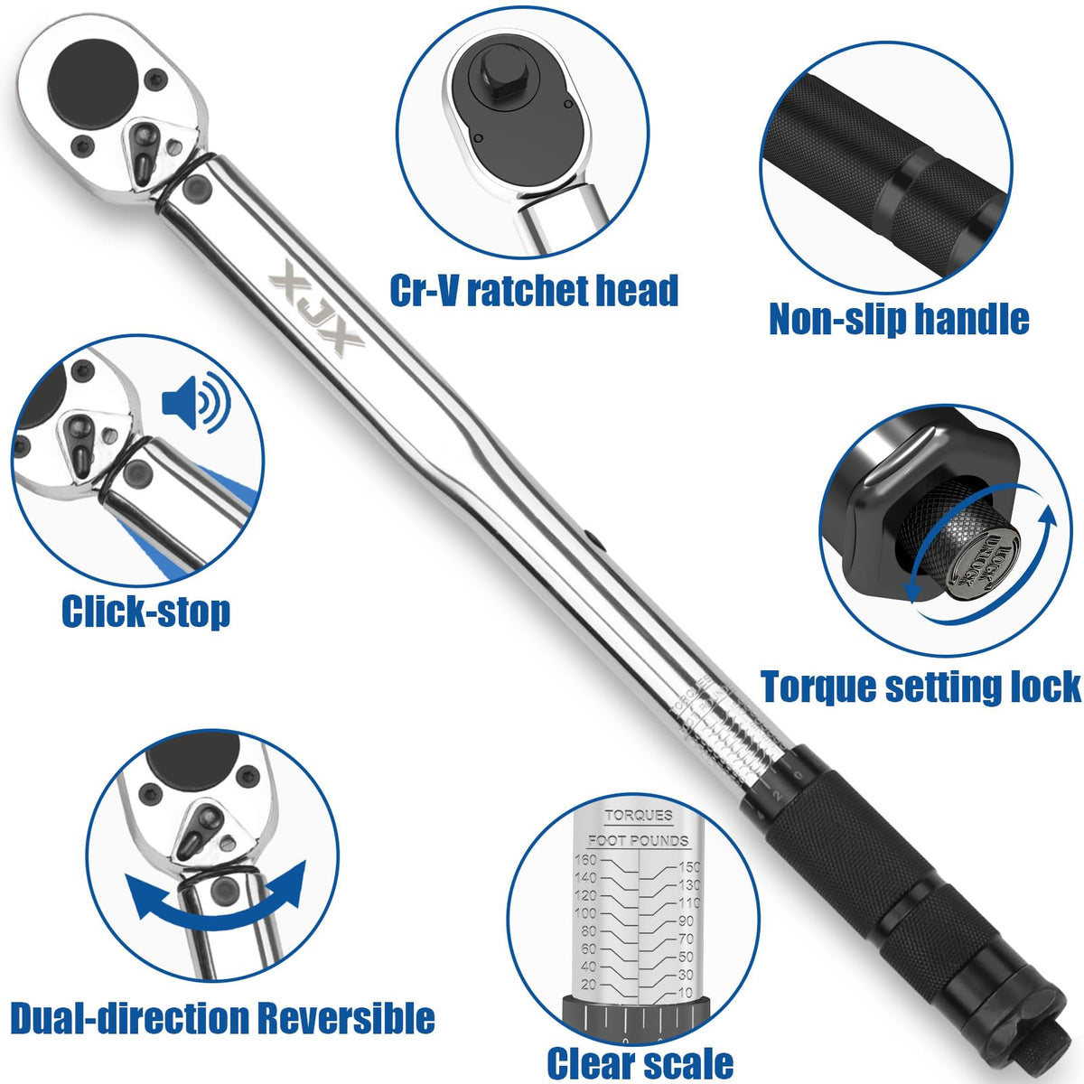 XJX torque wrench with calibration certificate for traceable accuracy