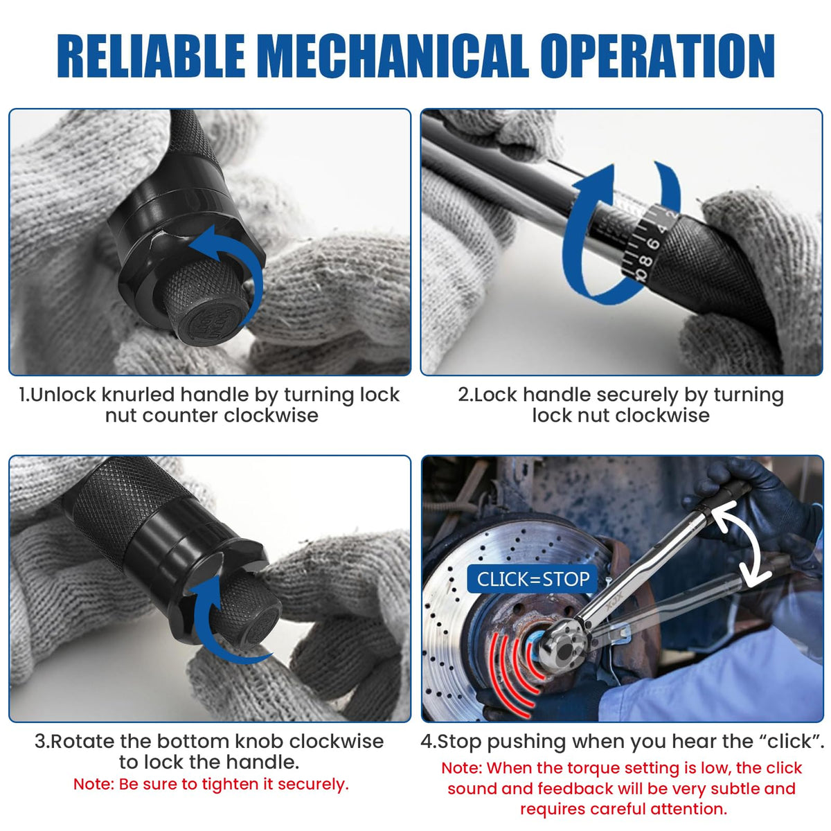 XJX torque wrench emits a click to prevent over-tightening during use