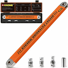 XKONE 3/8-inch square drive adapter included for versatile reach in tight spaces.