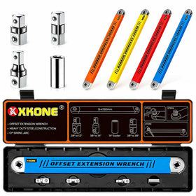 XKONE offset extension wrench with zero-degree swing for tight spaces and under-hood use.