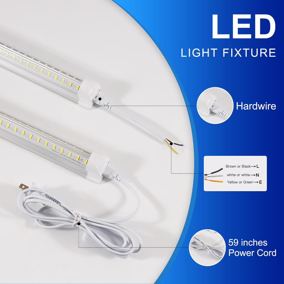 xlnyuui led shop light 4ft plug-and-play and linkable installation