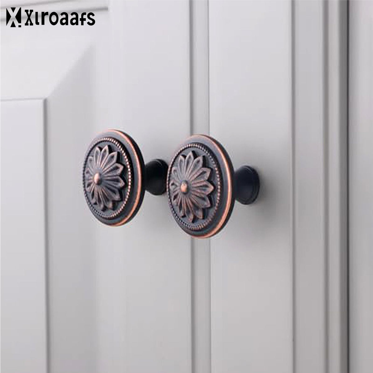 Xlroaafs knob 36mm bronze diameter fits predrilled cabinets.