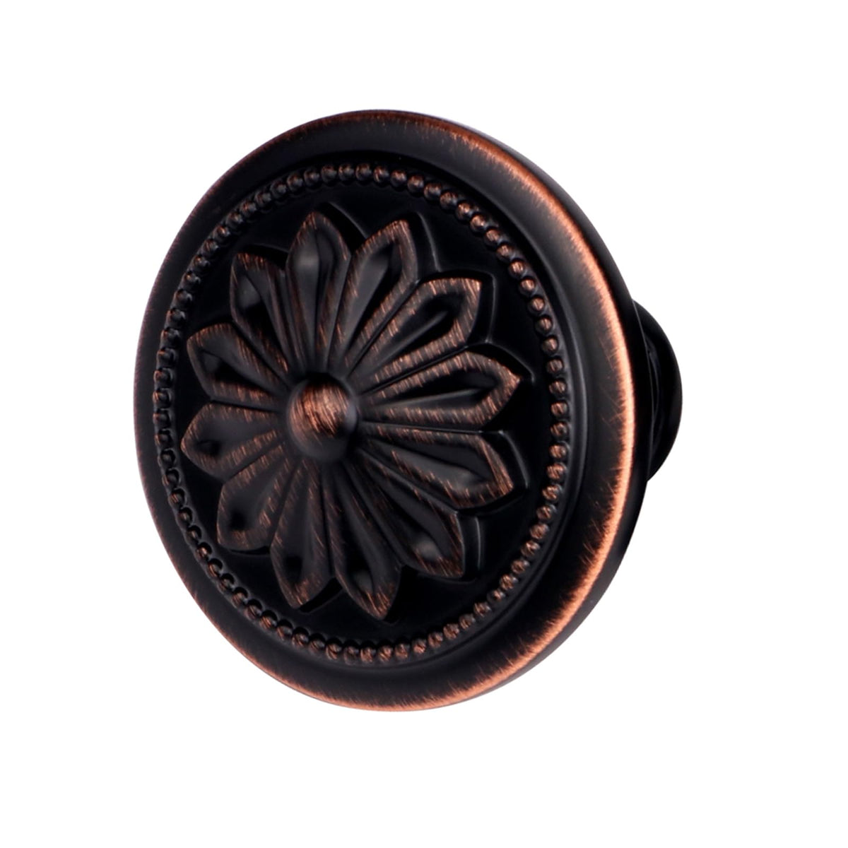 Xlroaafs flower-design oil rubbed bronze knob elevates cabinet elegance.