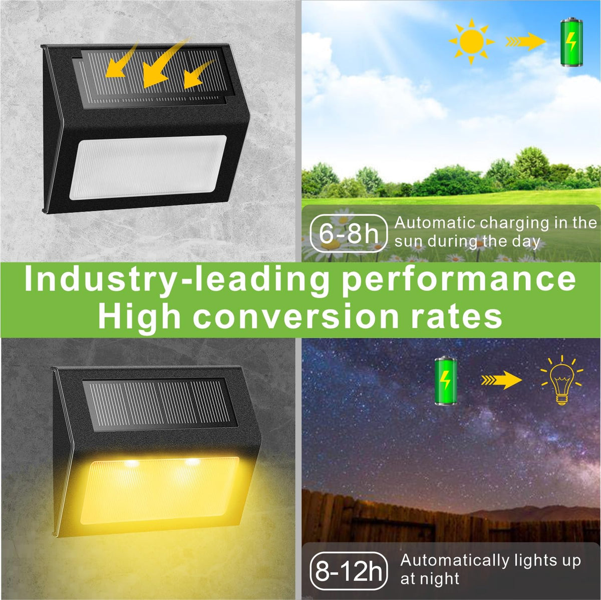 XLUX auto-on-off feature powers on at dusk for convenience