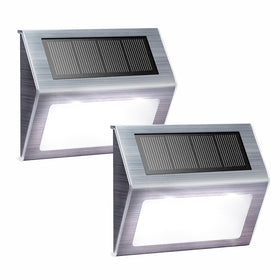 XLUX solar lights for steps emit a warm glow for safer nighttime access.
