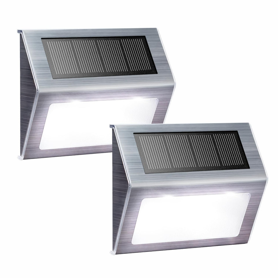 XLUX solar lights for steps emit a warm glow for safer nighttime access.