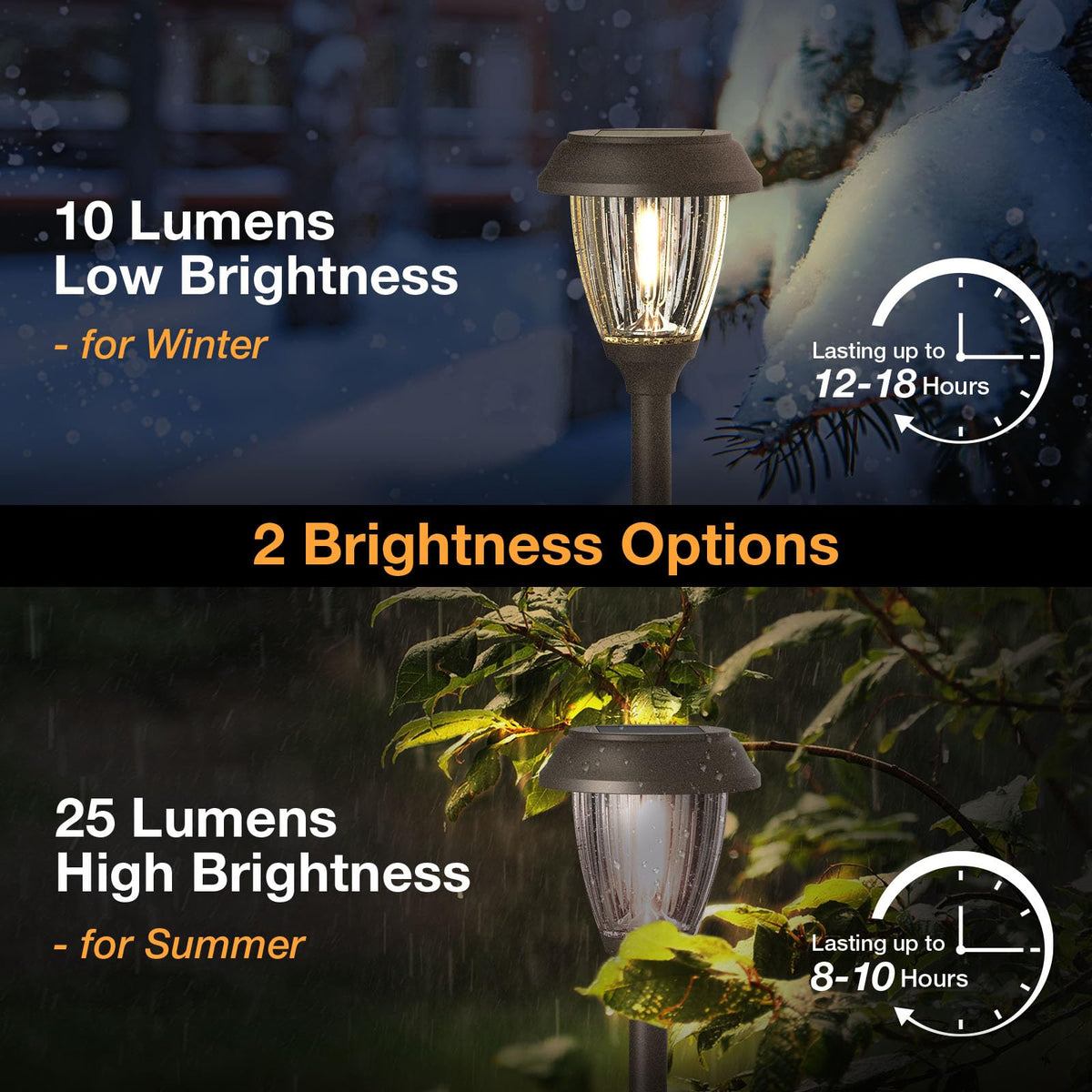 LED filament warm white glow blends with outdoor landscape