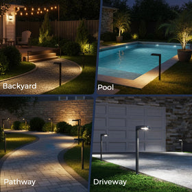 XMCOSY+ energy-efficient solar lights run long on a full charge.