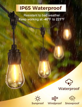 XMCOSY+ 32 shatterproof bulbs provide durable outdoor decor.