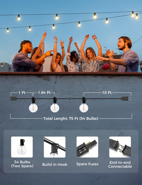XMCOSY+ Extendable up to 100 bulbs to cover larger spaces and events.
