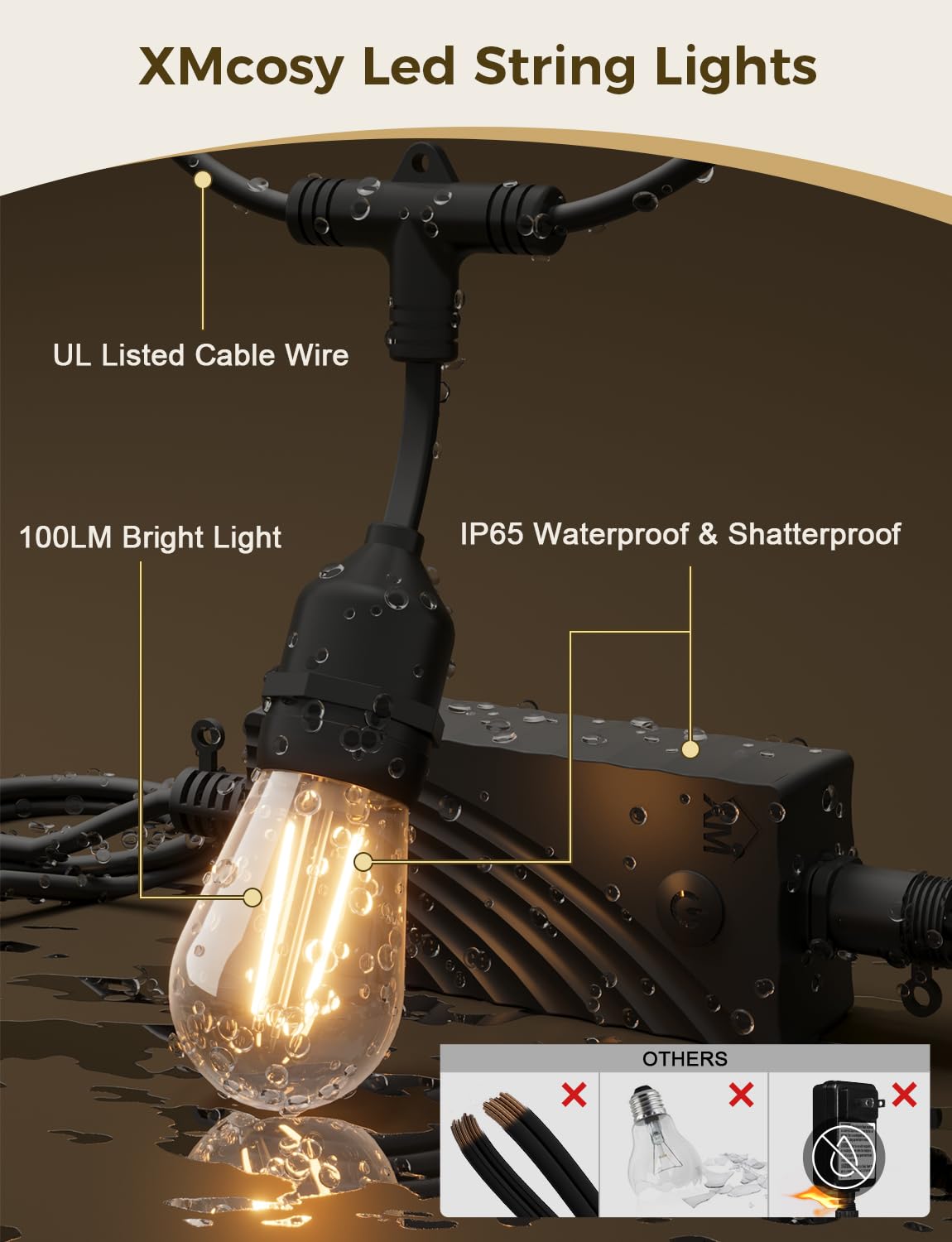 XMCOSY+ IP65 weatherproof design withstands rain and weather