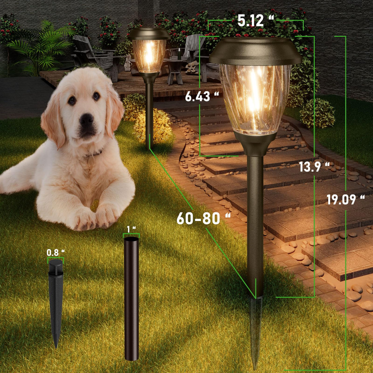 XMCOSY+ IP65 weatherproof solar light for all-weather performance.